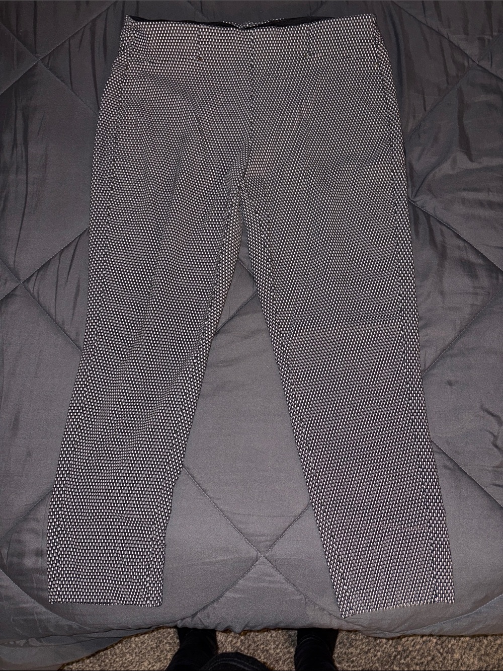Classic Black & White Patterned Womens stretch pants